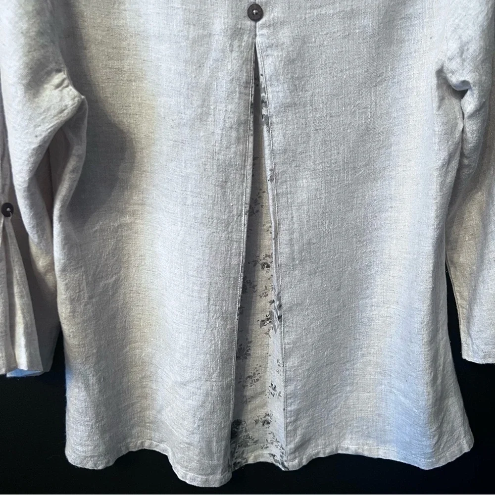 Paper Lacer women blouse Size: S color: Beige 100% Linen - Picture 8 of 11